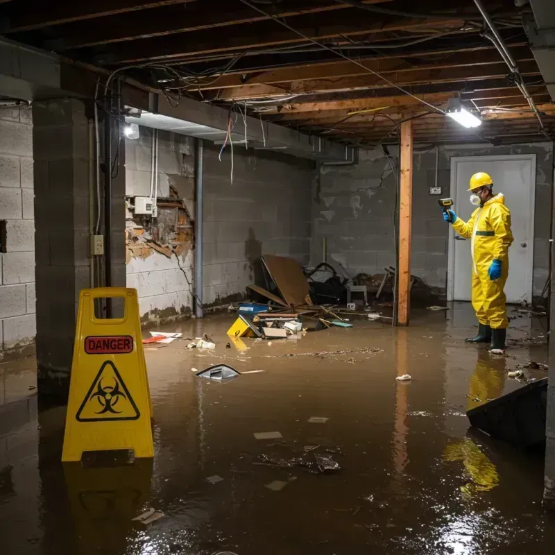 Flooded Basement Electrical Hazard in Garrettsville, OH Property